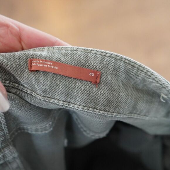 Pilcro‎ Anthropologie the Vintage Straight Green Raw Hem Jean 30 - Picture 3 of 4